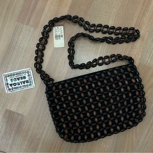 Vintage 90s Balboa Beads Tandem Bags Wood Bead Zipper Purse Robinsons May